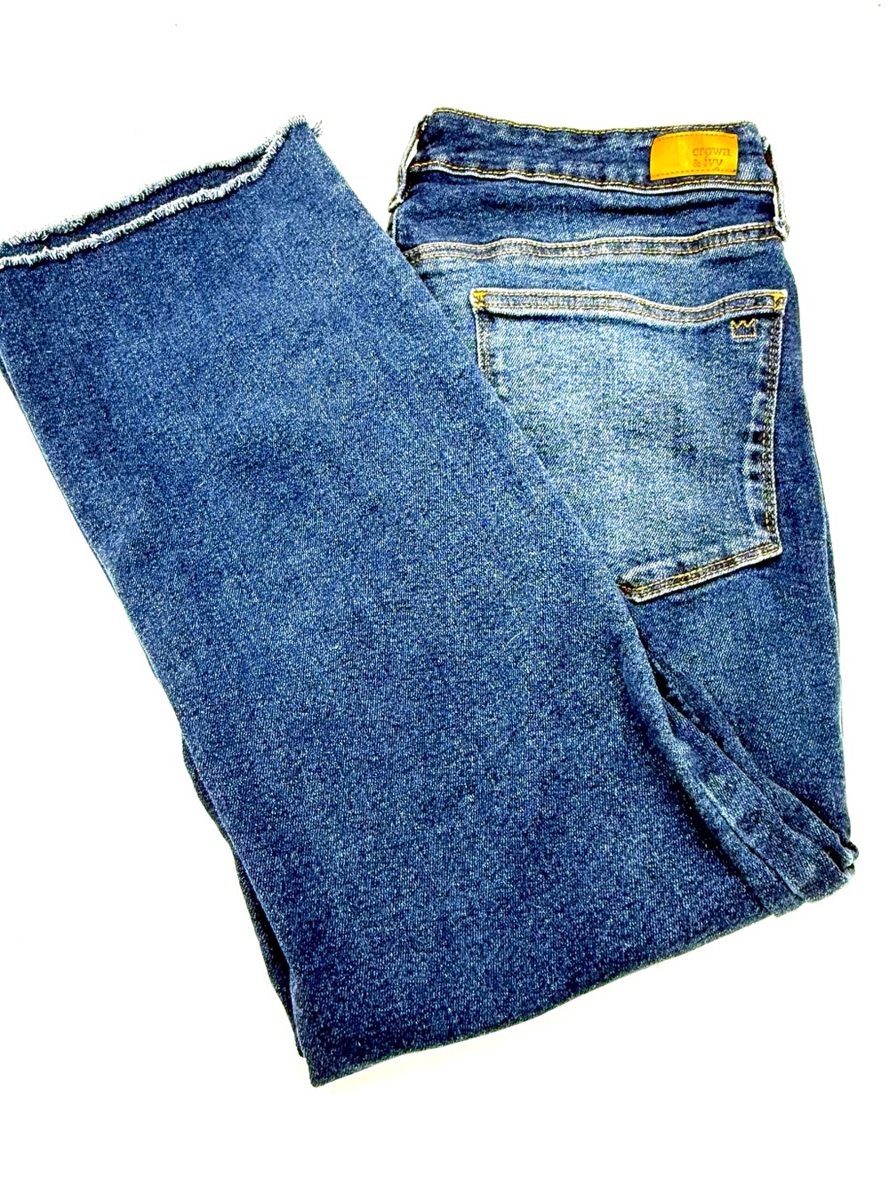 Crown & Ivy Mid Rise Vintage Bootcut Blue Denim Jeans Size 14P (CWJ0002)